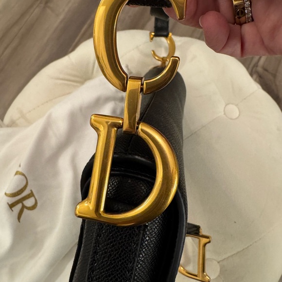 Dior Black Saddle Bag with Gold Details - Picture 8 of 8